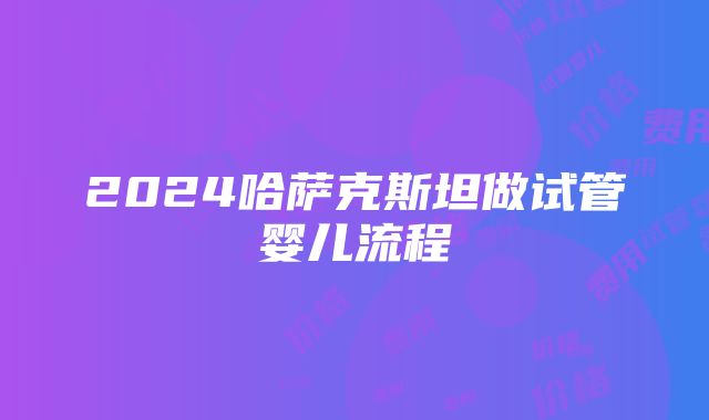 2024哈萨克斯坦做试管婴儿流程