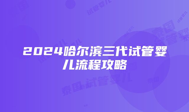 2024哈尔滨三代试管婴儿流程攻略