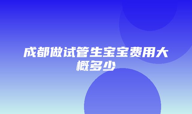 成都做试管生宝宝费用大概多少