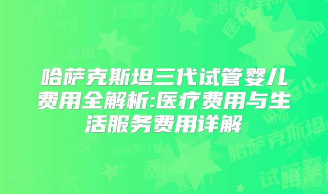 哈萨克斯坦三代试管婴儿费用全解析:医疗费用与生活服务费用详解