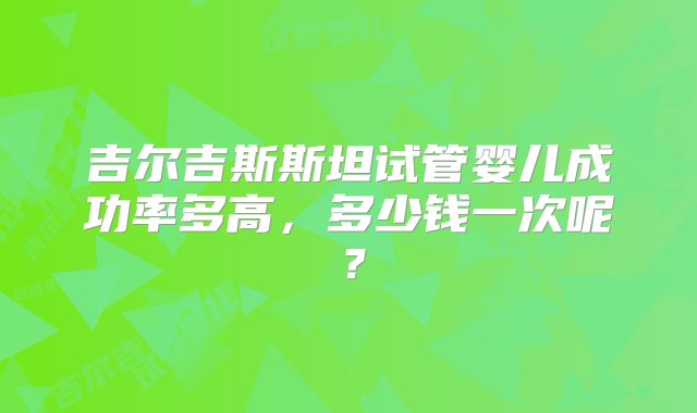 吉尔吉斯斯坦试管婴儿成功率多高，多少钱一次呢？