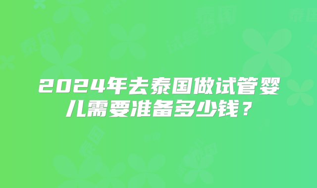 2024年去泰国做试管婴儿需要准备多少钱？