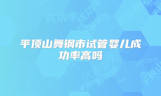 平顶山舞钢市试管婴儿成功率高吗