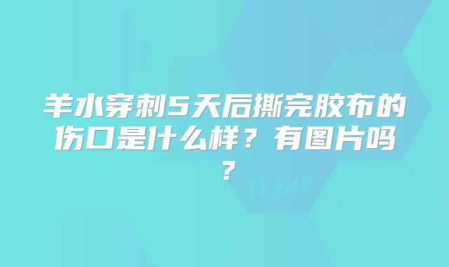 羊水穿刺5天后撕完胶布的伤口是什么样？有图片吗？