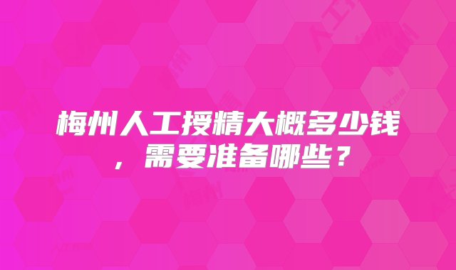 梅州人工授精大概多少钱，需要准备哪些？