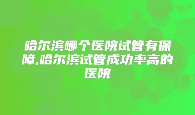 哈尔滨哪个医院试管有保障,哈尔滨试管成功率高的医院