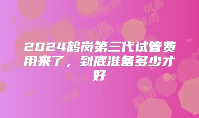 2024鹤岗第三代试管费用来了，到底准备多少才好