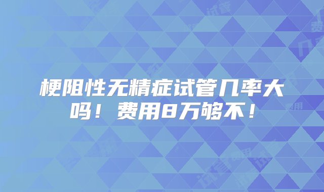 梗阻性无精症试管几率大吗！费用8万够不！