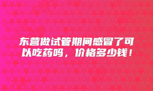 东营做试管期间感冒了可以吃药吗，价格多少钱！