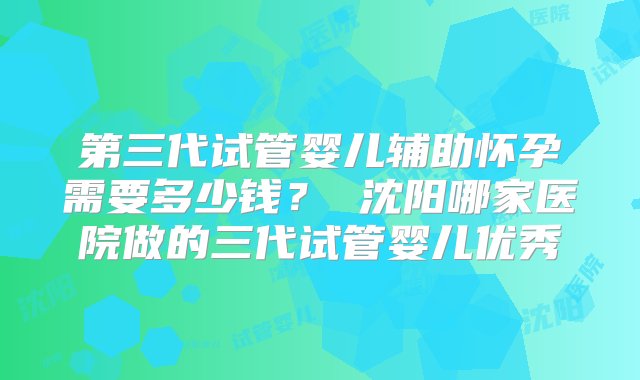 第三代试管婴儿辅助怀孕需要多少钱？ 沈阳哪家医院做的三代试管婴儿优秀