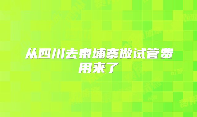 从四川去柬埔寨做试管费用来了