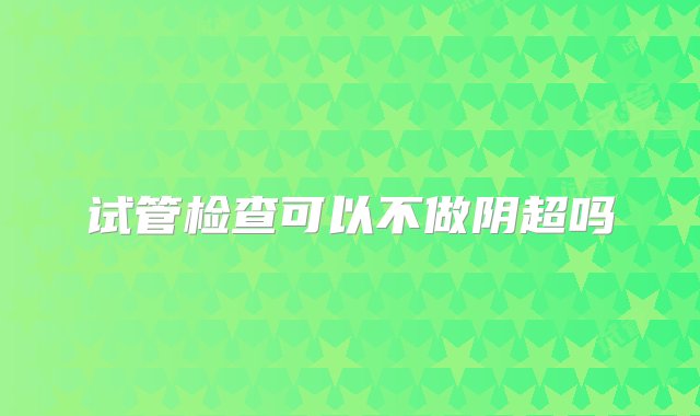 试管检查可以不做阴超吗