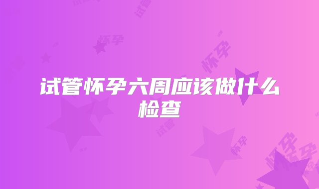 试管怀孕六周应该做什么检查