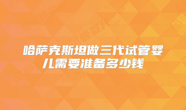 哈萨克斯坦做三代试管婴儿需要准备多少钱