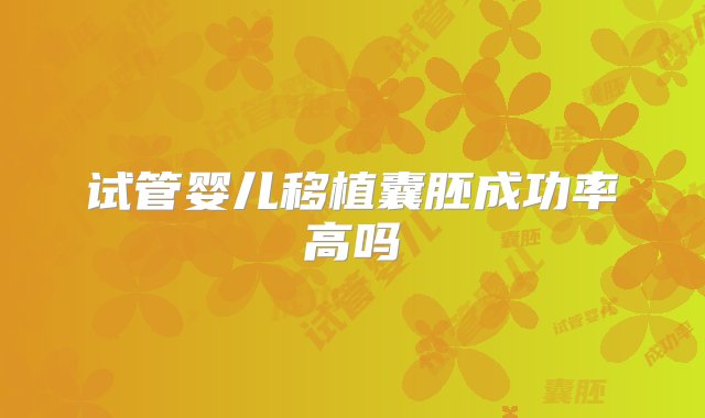 试管婴儿移植囊胚成功率高吗