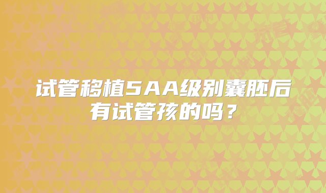 试管移植5AA级别囊胚后有试管孩的吗？