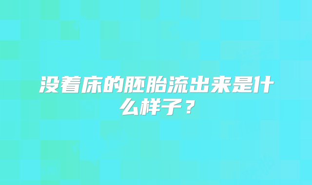 没着床的胚胎流出来是什么样子？