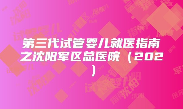 第三代试管婴儿就医指南之沈阳军区总医院（202）