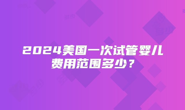 2024美国一次试管婴儿费用范围多少？