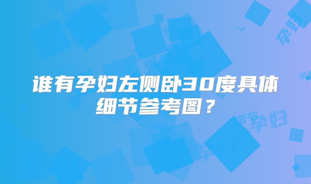 谁有孕妇左侧卧30度具体细节参考图？