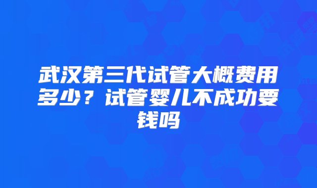 武汉第三代试管大概费用多少？试管婴儿不成功要钱吗