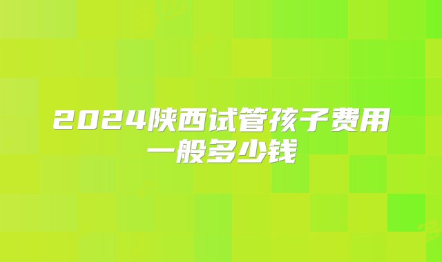 2024陕西试管孩子费用一般多少钱