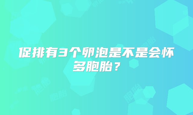 促排有3个卵泡是不是会怀多胞胎？