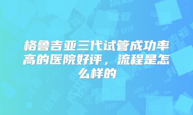 格鲁吉亚三代试管成功率高的医院好评，流程是怎么样的