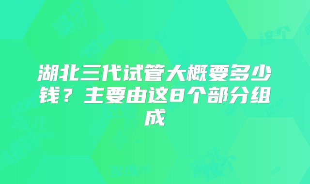 湖北三代试管大概要多少钱？主要由这8个部分组成