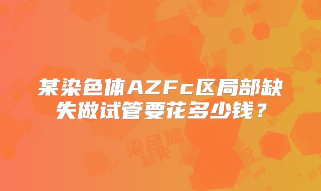 某染色体AZFc区局部缺失做试管要花多少钱？