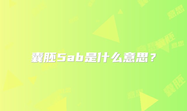 囊胚5ab是什么意思？