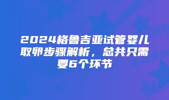 2024格鲁吉亚试管婴儿取卵步骤解析，总共只需要6个环节