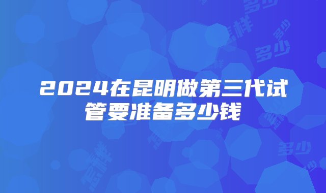 2024在昆明做第三代试管要准备多少钱