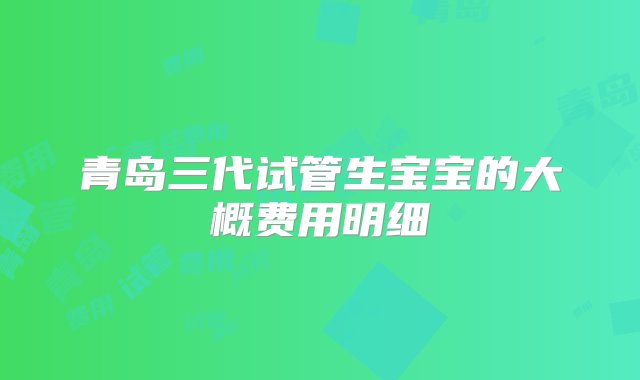 青岛三代试管生宝宝的大概费用明细