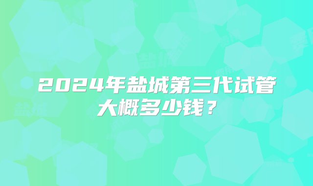 2024年盐城第三代试管大概多少钱？