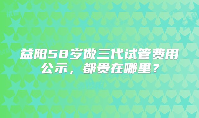 益阳58岁做三代试管费用公示，都贵在哪里？