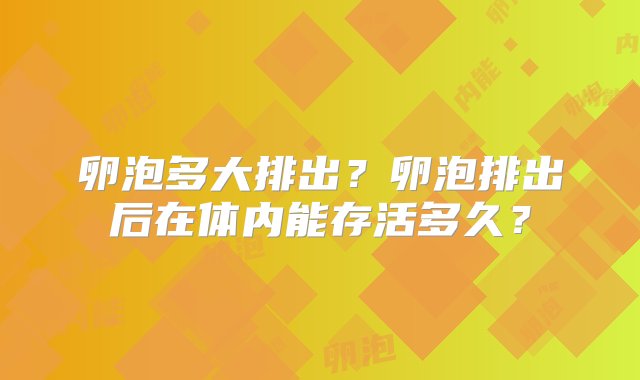 卵泡多大排出？卵泡排出后在体内能存活多久？