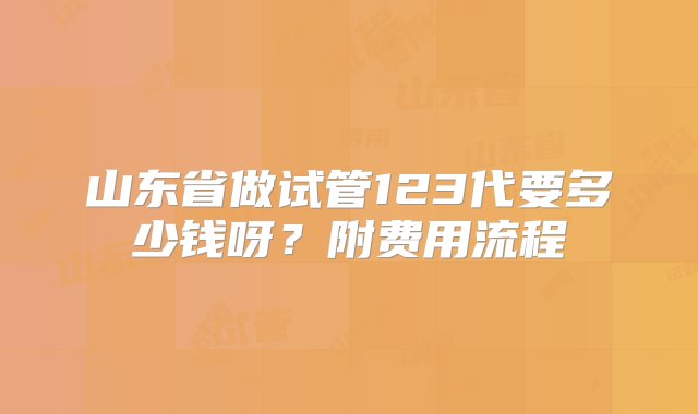 山东省做试管123代要多少钱呀？附费用流程