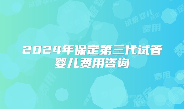 2024年保定第三代试管婴儿费用咨询