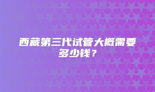 西藏第三代试管大概需要多少钱？