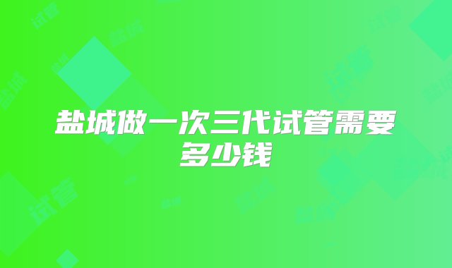 盐城做一次三代试管需要多少钱