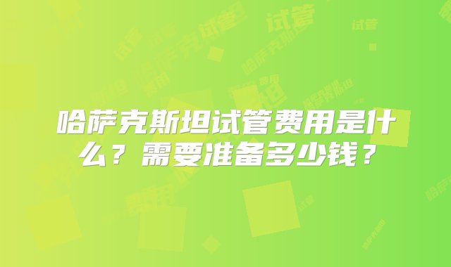 哈萨克斯坦试管费用是什么？需要准备多少钱？