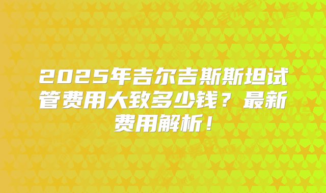 2025年吉尔吉斯斯坦试管费用大致多少钱？最新费用解析！