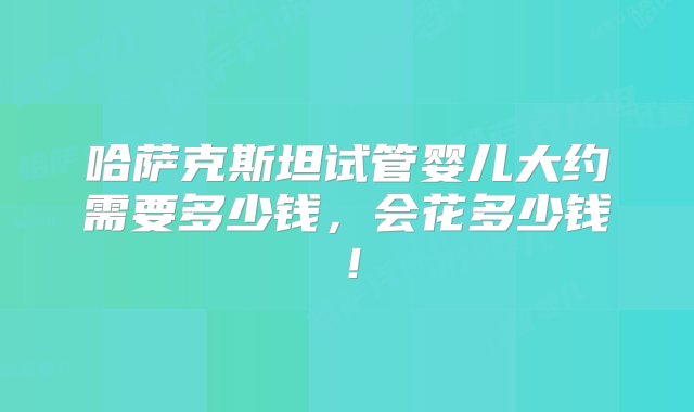 哈萨克斯坦试管婴儿大约需要多少钱，会花多少钱！