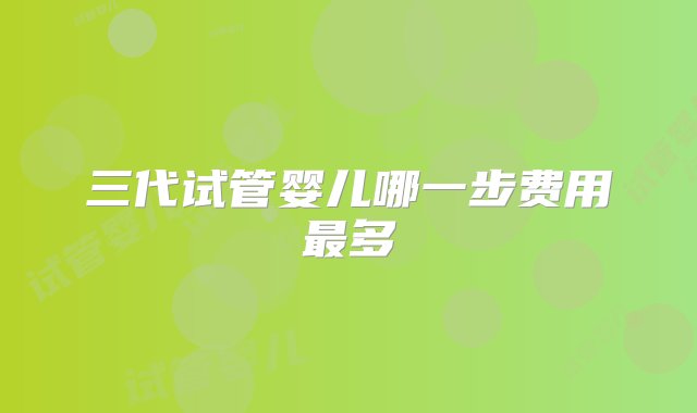 三代试管婴儿哪一步费用最多