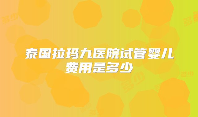 泰国拉玛九医院试管婴儿费用是多少