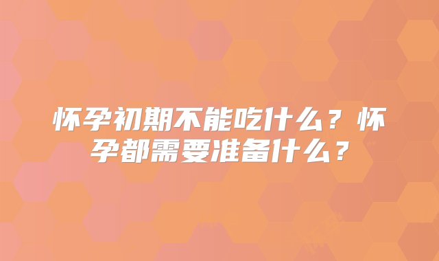 怀孕初期不能吃什么？怀孕都需要准备什么？