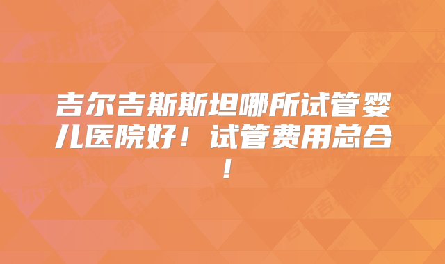 吉尔吉斯斯坦哪所试管婴儿医院好！试管费用总合！