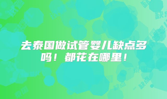 去泰国做试管婴儿缺点多吗！都花在哪里！