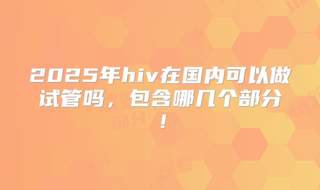 2025年hiv在国内可以做试管吗，包含哪几个部分！